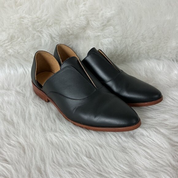 Nisolo Black Leather Emma D'Orsay Oxford Slip On Loafer 10 - Picture 1 of 7